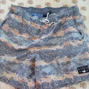 Southern Marsh Blue and Peach Patterned Men's Shorts